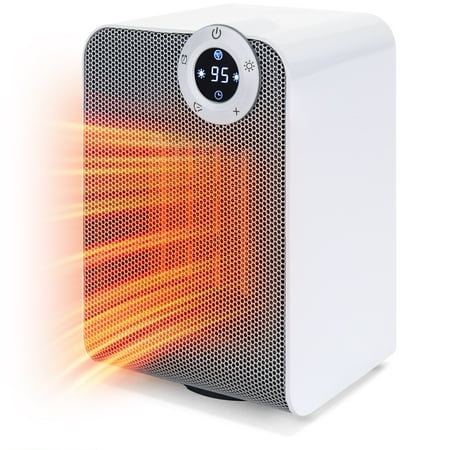 Best Choice Products 1500W Portable Compact Oscillating Desktop Space Heater for Home, Office w/ Fan, Adjustable Digital Thermostat Display, 12-Hour Timer, Auto Shut Off, 3 Second Heat Up - (Best Small Space Heaters Reviews)