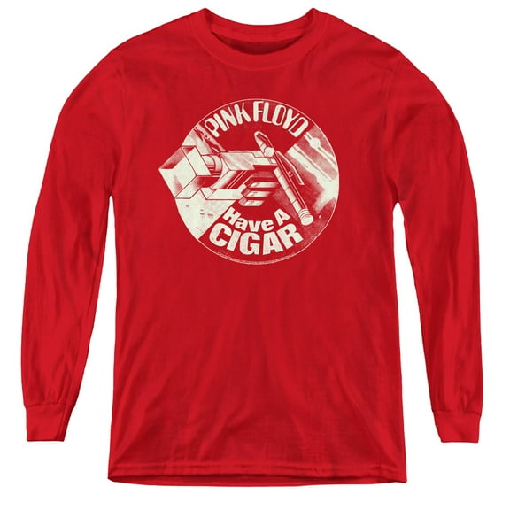Pink Floyd Just A Cigar Youth Long Sleeve T-Shirt Tee Red