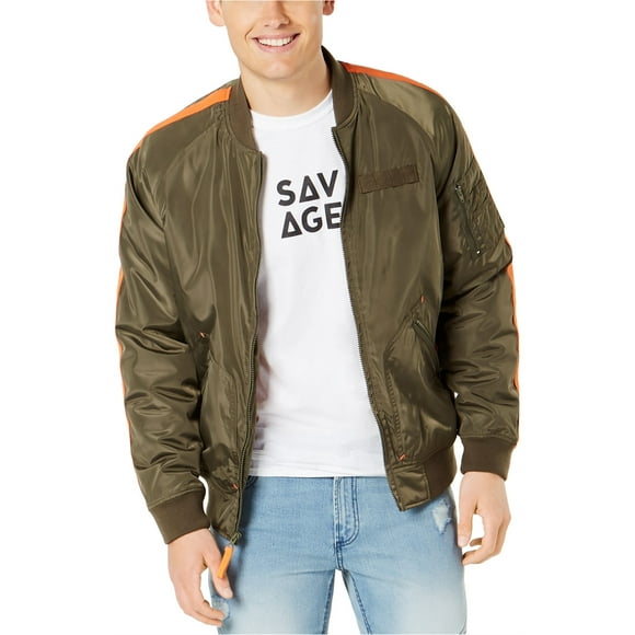 Chaqueta Bomber a rayas American Rag para hombre verde grande
