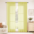 thumbnail image 2 of MKHILL 42x84 Lemon Yellow Sheer Curtains 2 Panels Set, 84 Inch Long Light Filtering Voile Drapes for Living Room Bedroom, Rod Pocket Semi Sheer Window Panels, Each 42"Wx84"L, 2 of 9
