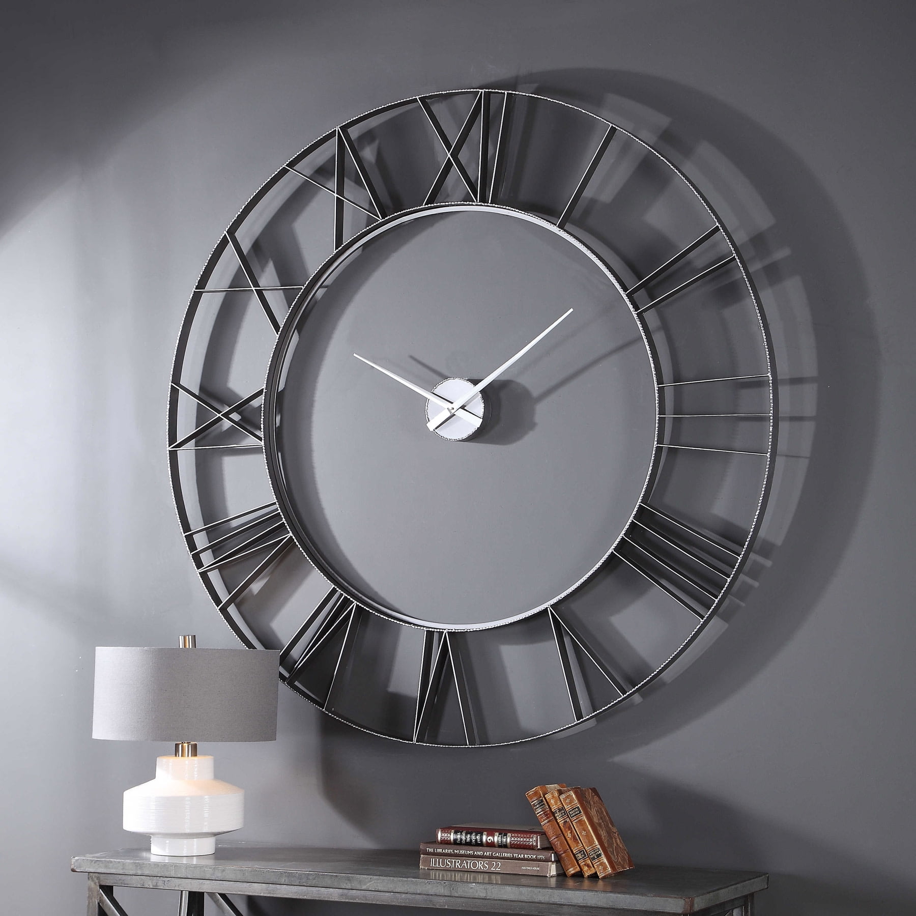 Uttermost 06458 Carroway 60" Round Oversized Floating Dial Wall Clock