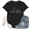 thumbnail image 3 of Cute Dinosaur Graphic Tees for Women 2026 Summer Casual Short Sleeve Crewneck T Shirts, 3 of 3