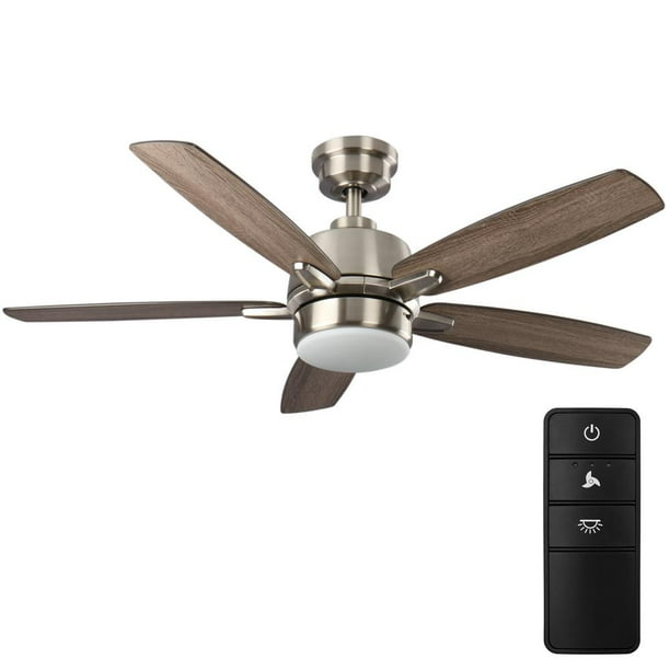 Fawndale 46 In Indoor Integrated Led Brushed Nickel Ceiling Fan With 5 Reversible Blades Light Kit And Remote Control Com Fawndale 46 In Indoor Integrated Led, Brushed Nickel Ceiling Fan With Light Kit And Remote