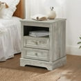 thumbnail image 4 of Nightstand with Charging Station, Farmhouse Night Stand with 2 Drawers, Bedside Cabinet for Bedroom, End Table Side Table with Storage (1, Ancient Grey), 4 of 8