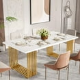 thumbnail image 1 of Table à Manger Moderne pour 6-8 Personnes, Table de Cuisine Blanche de 70,8 Pouces, 1 of 5