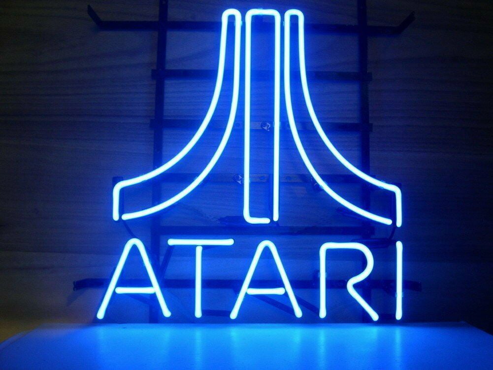 Atari Green Neon Light Sign 14"x10" Wall Decor Lamp Display Man Cave Glass Decor 