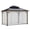 Gray, variant on BPS 12' x 12' Gazebo Universal Mosquito Netting Screen Replacement, 4-Panel Screen Walls with Double Zippers for Outdoor Patio - Brown