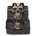 thumbnail image 1 of Fotbe Metal Style Horned Skull Mochila Bolso con Estampado para Mujer, Mochila Antirrobo de Nylon Impermeable, Bolsa Ligera de Hombro, 1 of 4