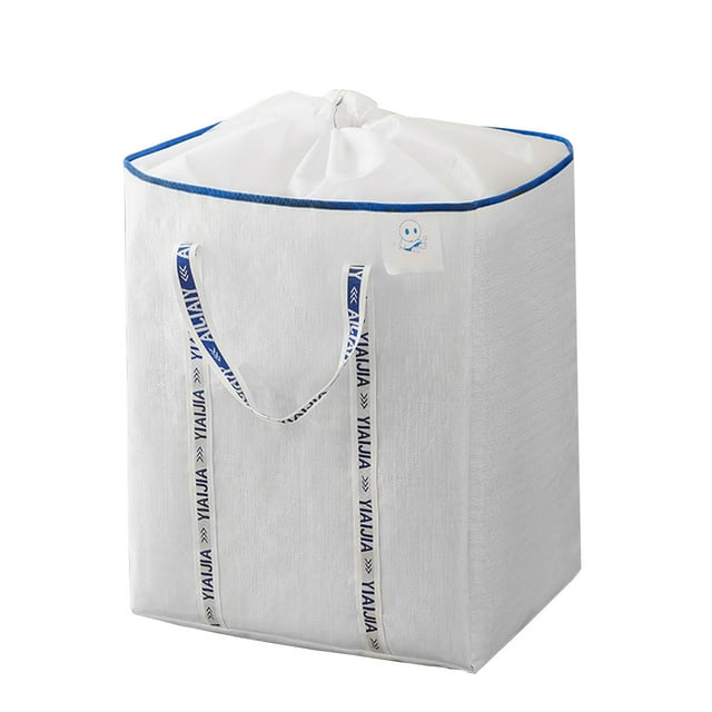 Heavy-Duty Moving Storage Bags - 45-60cm Woven Laundry/Quilt Organizer with Drawstring & Reinforced Handles