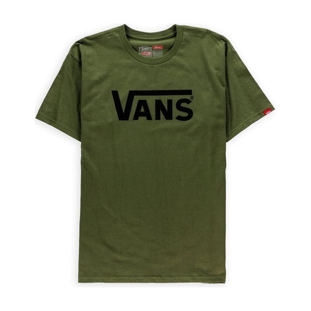 Vans Classic Logo Camiseta gráfica para hombre, verde, pequeña Vans Camiseta gráfica