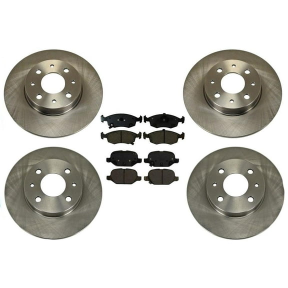 Front and Rear Brake Rotors & Brake Pads For 2012-2017 Fiat 500 NON TURBO