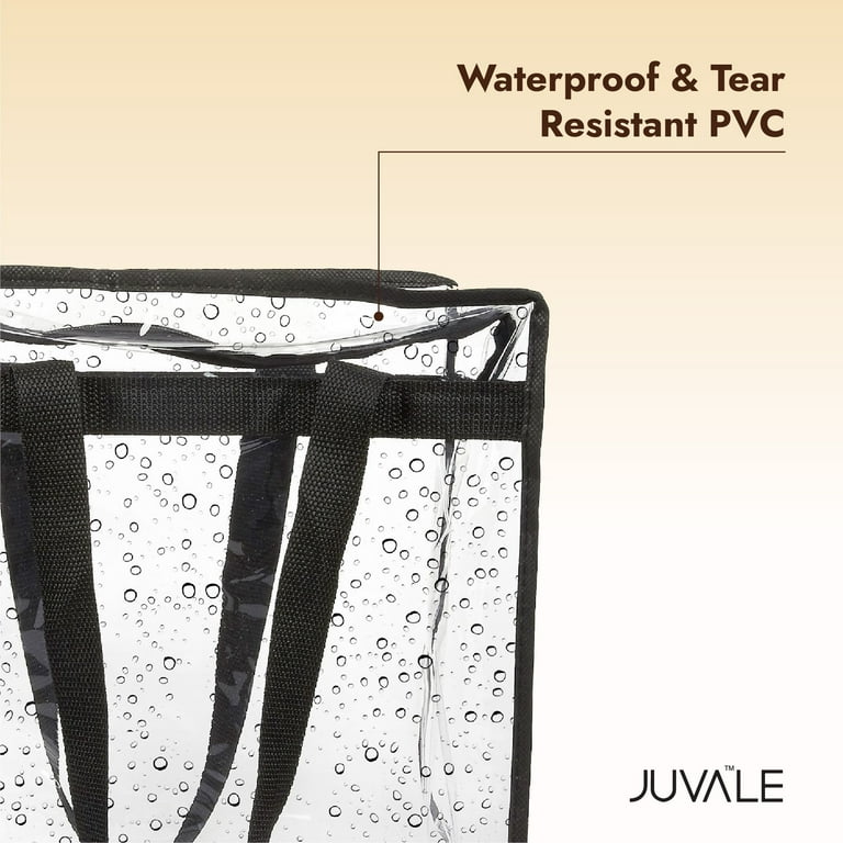 Juvale 2 Pack Clear Stadium Approved Tote Bags, 12x6x12 Large Transparent  Totes with Zippers, Handles for
