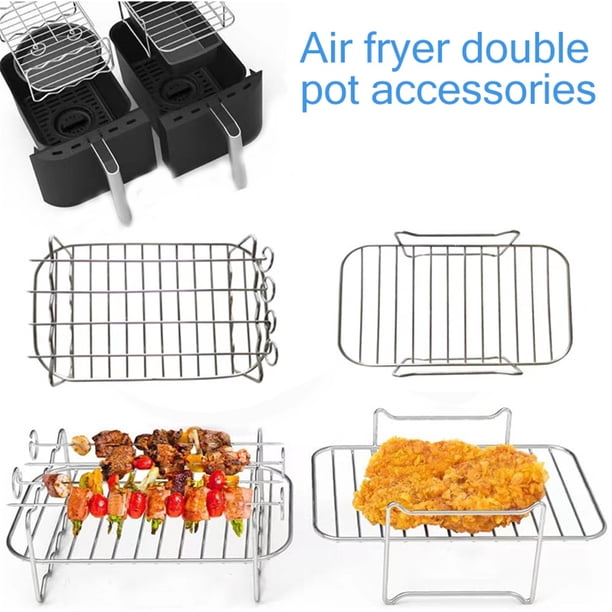 Ganfancp Airer Fryer Rack Double Pot Accesorios Horno Grill Steam Rack Airer Fryer Double Pot Ofertas Flash Liquidación 1X Parrilla