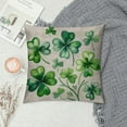 thumbnail image 2 of COMIO St. Patricks Day Pillow Covers Clovers Decorative Throw Pillows Decoration Holiday Party Green Cushion Case for Home Couch Sofa, 2 of 5