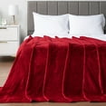 thumbnail image 3 of PAVILIA Soft Fleece Burgundy Dark Red Throw Blanket for Couch, Lightweight Plush Warm Blankets for Bed, Fuzzy Cozy Flannel Blanket Throw for Sofa, Travel, Jacquard Pattern, Wine Red, Twin, 60x80 inch, 3 of 9