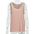 thumbnail image 4 of Spring Tops for Women Homenesgenics Tank Tops for Women under $5 Women Fashion Sexy Sleeveless Vest U-Neck Printed Tops Tee Vest Blouse Tops Pink M, 4 of 9
