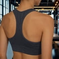 thumbnail image 4 of Wang6 Cropped Racerback Workout Tank Tops for Women Trendy Ribbed Workout Bras Sleeveless Yoga Tops Summer Crew Neck Running Gym Sports Shirts Dark Gray XL, 4 of 7
