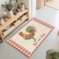 thumbnail image 2 of Entryway Rug 2'x3', Farmhouse Rooster Kitchen Runner Rugs Non-Slip Carpet Mats, Orange Beige Plaid Geometric Country Bedside Rugs Runners Washable Floor Carpet for Bathroom Laundry Room, 2 of 8