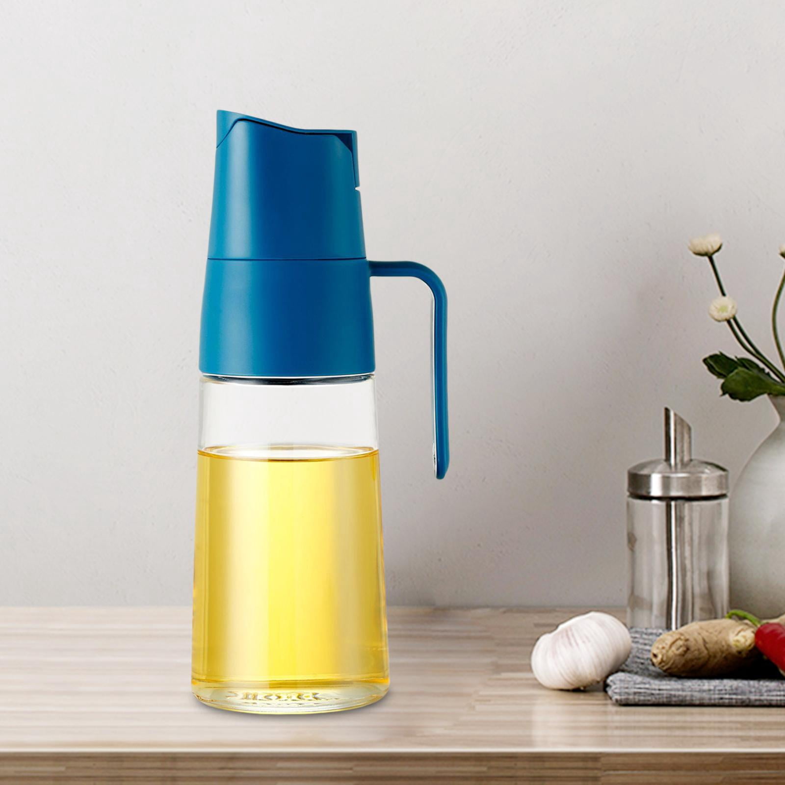 Olive Oil Dispenser Bottle Automatic Open and Close Lid for Soy Sauce Syrup Dark Blue