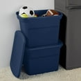 thumbnail image 4 of Sterilite Lidded Stackable 18 Gallon Storage Tote Container, Marine Blue, 4 of 7
