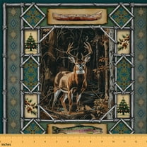 Castle Fairy Animal Deer Fabric by the Yard 3 Yard,Bohemian Aztec Fabric for Sewing,Woodland Wildlife Room Decor Fabric by the Yard,Microfiber Teens Bedroom Decor