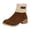 Coffee, variant on Mid Calf Winter Boots for Women with Side Zipper 2025 Fashion Casual Suede Round Toe Chunky Heel Fleece Lined Thermal Snow Ankle Booties Red Size 8