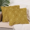 thumbnail image 2 of Unique Bargains Shaggy Plush Throw Pillow Covers Couch Pillow Covers (2 Count) Yellow-2 18" x 18", 2 of 6