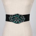 thumbnail image 2 of Cinturón Kastett De Cristal Brillante Elástico Con Cinturón Ancho Y Cintura Elástica Verde Yuyangstore Banda de cintura ancha para mujer, 2 of 8