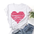 thumbnail image 2 of Besolor T-Shirt de la Saint-Valentin pour Femmes, Mode Imprimé Cœur, Manches Courtes, Col Rond, 2 of 3