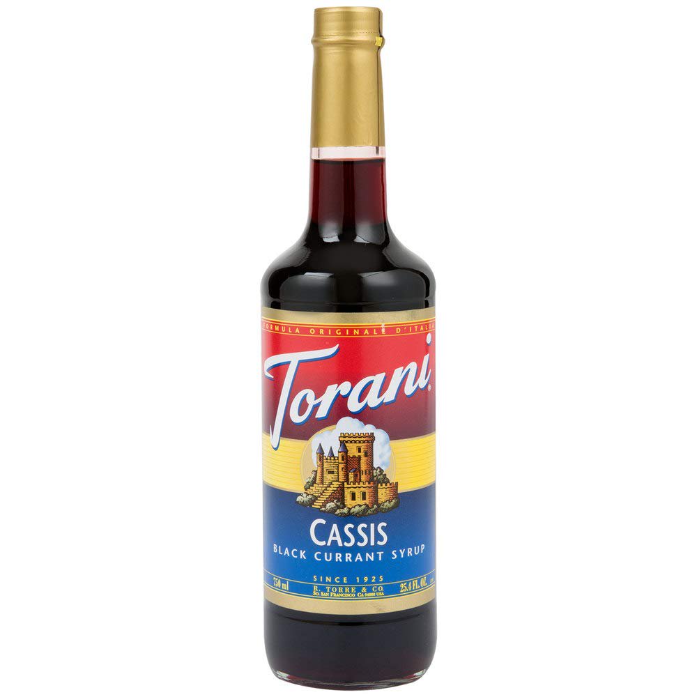Torani Cassis Syrup 750 ml Glass Bottles Single Pack