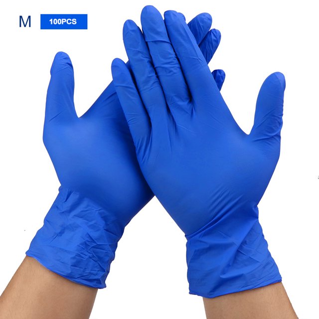 Guantes desechables de butironitrilo azul, 100 Uds., guantes protectores para peluquería Dental, talla M