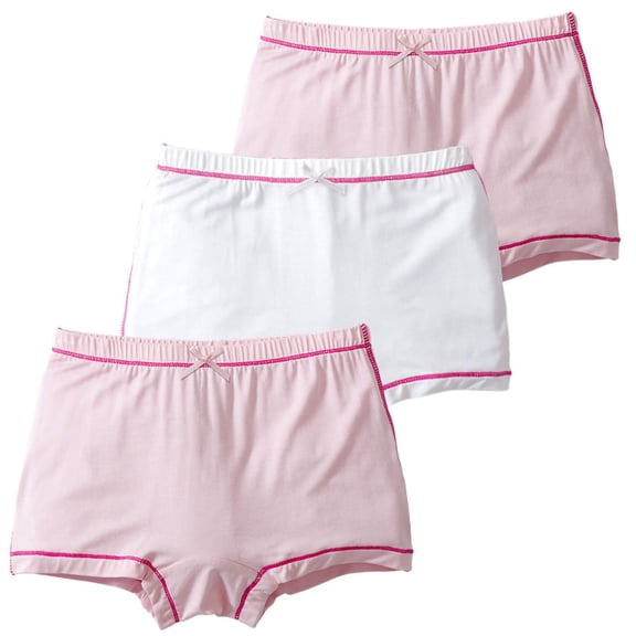 CYRBOKO Girls' Boxer Briefs 3 Pack, Breathable Soft Stretchy Cotton Girls Underwear Pink Size 6 T