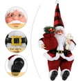 thumbnail image 4 of 14 Inch Christmas Sitting Santa Hand Crafted Cute Chic Santa Claus Figurines Doll with Gift Bag and Little Bear Christmas Decoration for Home Office Table Xmas Party Ornament Gift, 4 of 6