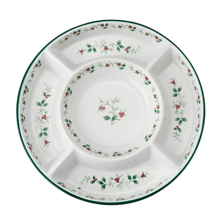 Pfaltzgraff Winterberry 15 in ChristmasChip and Dip Set