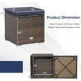 thumbnail image 2 of Spthe 2 Pieces Patio Ottomans, Patiojoy Hand-Woven PE Rattan Side Table with Removable Cushion & Hidden Storage Space, Multifunctional Storage Box, Seat for Patio, Backyard, Poolside, 2 of 11