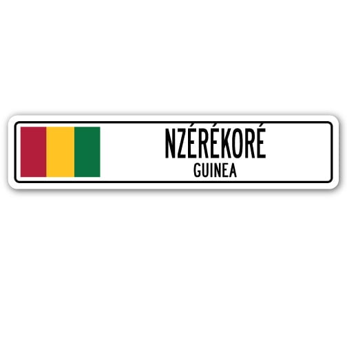 NZOROKORO GUINEA Street Sign Guinean flag city country road wall gift