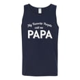 thumbnail image 2 of Wild Bobby My Favorite People Call Me PAPA Father's Day Men Graphic Tank Top, Navy, Medium, 2 of 5
