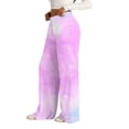 thumbnail image 5 of Endives Womens Sports Pants Tie Dye Printed Wide Leg Jogging Pants Drawstring Elastic High Waist Pants With Pocket, 5 of 7