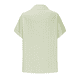 thumbnail image 5 of Camisa Estilo Boyfriend A Rayas Fruncidas para Mujer, Informal, con Cuello Corto, Mangas , Botones y Bolsillo, Verde , Talla XXL, 5 of 7