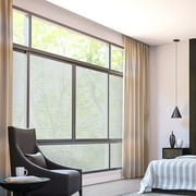 Topboutique Privacy Window Film, Self Adhesive Frosted Glass Film, Static Cling Translucent Window Film for Home, Office, Bathroom(44.5x200 cm,Stripe)