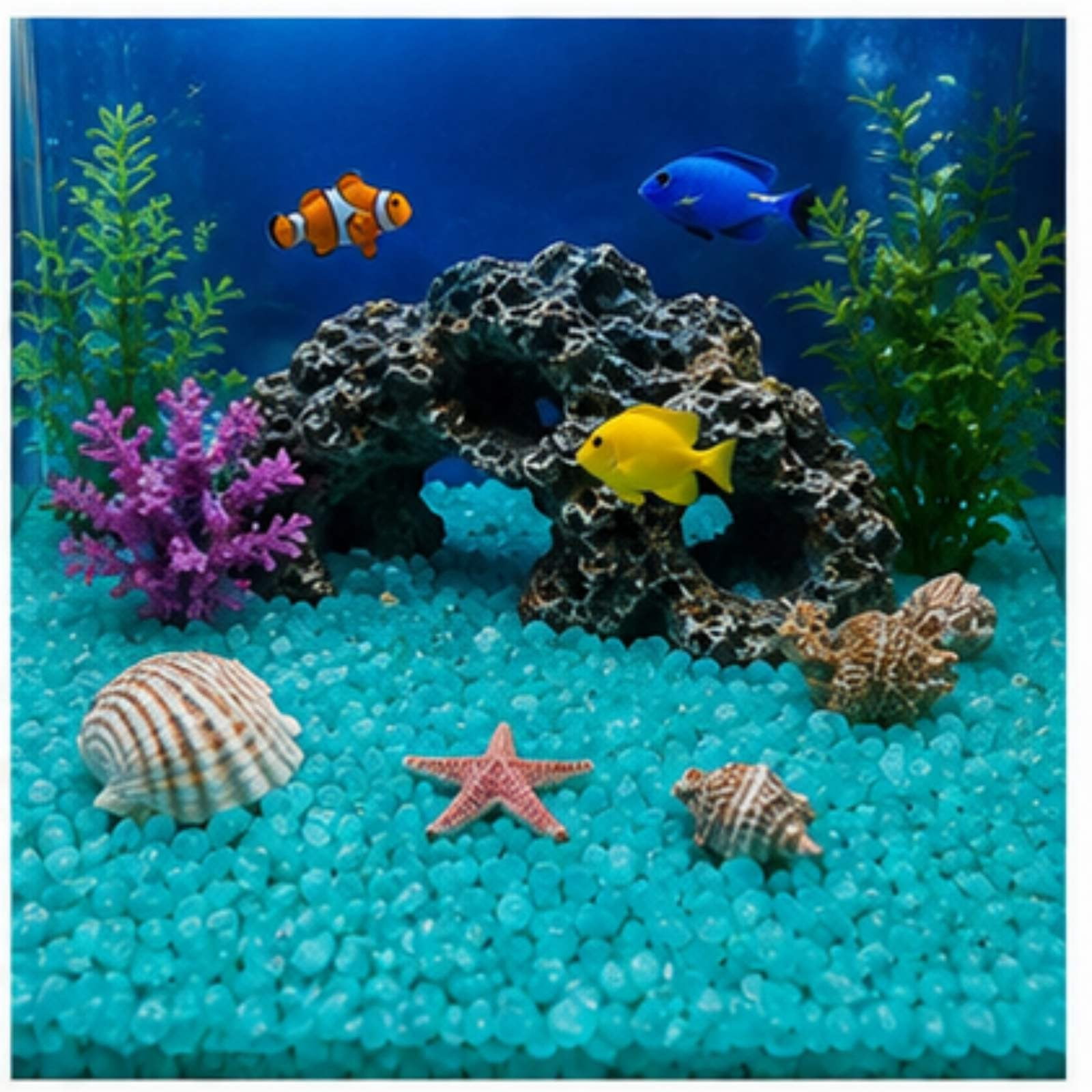 Roiihwy Small Aquarium Gravel Sand, Decorative Fish Tank Gravel, Glow in The Dark Rocks for Vase Fillers, Terrarium, Fairy Garden, Potted Plants