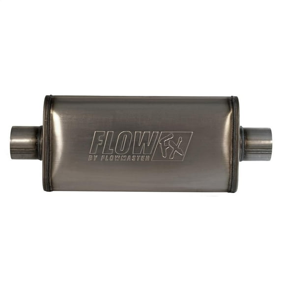 Flowmaster Exhaust Muffler 71249 FlowFX; Universal; 9 Inches Wide; Single Center 3 Inch Inlet; Single Center 3 Inch Outlet; 24 Inch Length