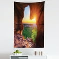 thumbnail image 1 of Landscape Tapestry, Canyon at Sunset Time from the Cave Exploration Theme Secret Perspective, Fabric Wall Hanging Decor for Bedroom Living Room Dorm, 5 Sizes, Green Orange, by Ambesonne, 1 of 1