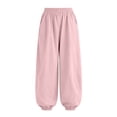 thumbnail image 3 of Ruyang 3T-15Years Girls Lightweight Baggy Joggers Elastic Waist Wide Leg Pants Kids Teen Hip Hop Dance Casual Sports Trousers, 3 of 7