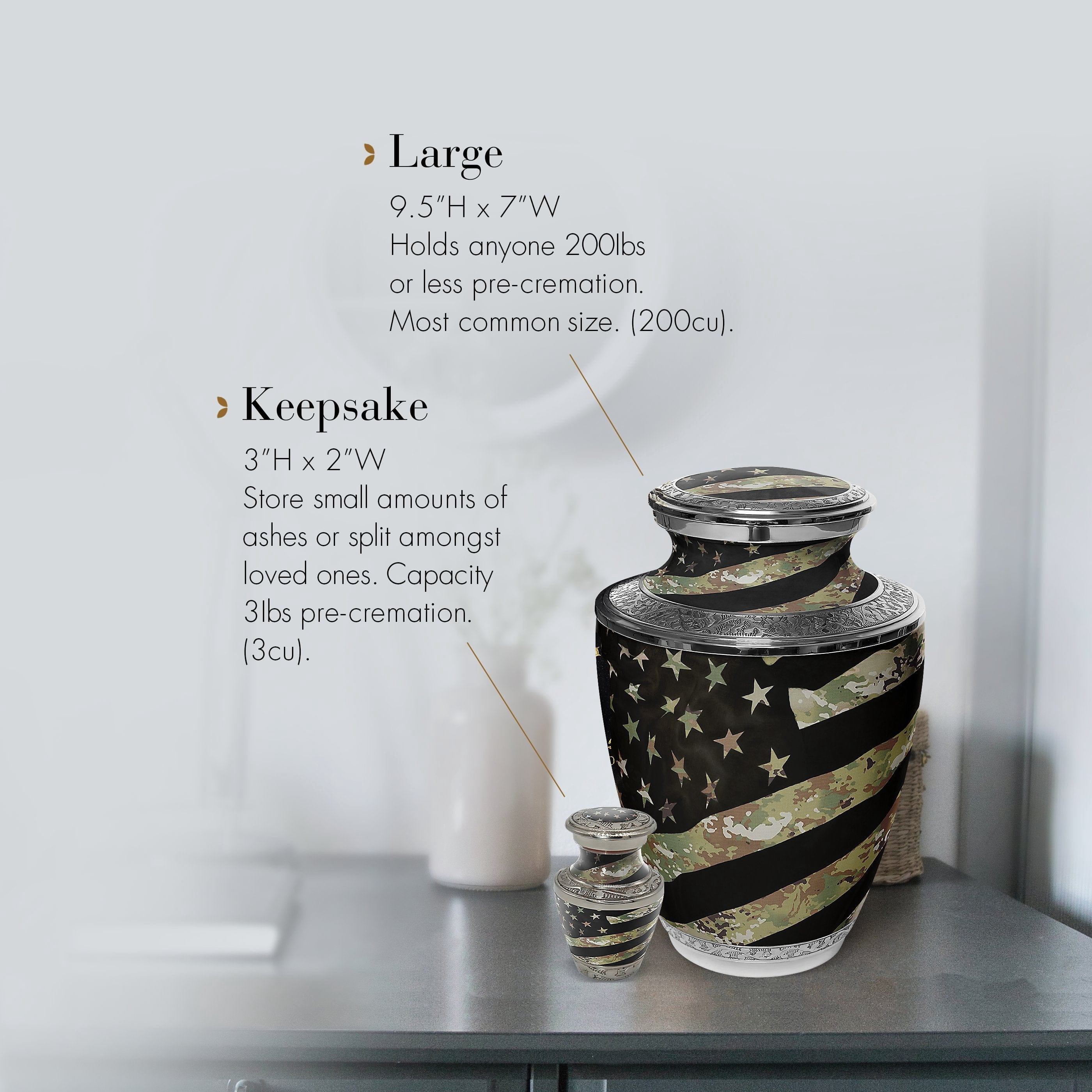 Army OCP Flag Military Cremation Urns for Human Ashes Adult Urns for Cremation Ashes Urns for Adult Cremation Ashes Urns for Ashes Cremation Urns for Human Ashes Adult 200 Cubic Inches Large