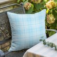 thumbnail image 3 of Throw Pillow Covers 16x16 Inch, Buffalo Plaid Decorative Pillow Cases for Couch Sofa Bed, Sky Blue Cyan Farmhouse Gingham Striped Cotton Linen Square Home Decor Pillowcases with Hidden Zipper, 3 of 9