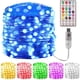 thumbnail image 1 of Guirnalda de luces RGB con control remoto - 12M, 100 bombillas LED, alambre de cobre - Ideal para decoración de Navidad, bodas y fiestas de Año Nuevo - Uso en interiores y exteriores, 1 of 10