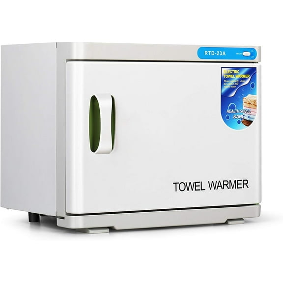 Hot Towel Warmer Cabinet Large Capacity, Two Stainless Steel Racks, White for Spa Home 23L
