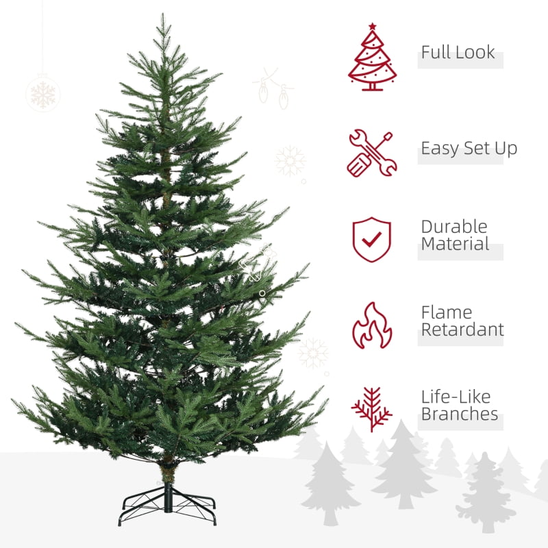 Alvantor Christmas Tree Nordic Pine with 1218 Tips, Auto-Open Hinged Branches 55.1"x55.1"x90" 7.5 ft Green