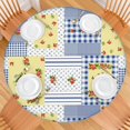 thumbnail image 2 of Pioneer Flower Floral Print Pattern Round Fitted Tablecloth with Elastic Edge,Dining Table Cover Waterproof,Outdoor Round Tablecloth for Camping,Dining,Indoor and Outdoor, 2 of 7